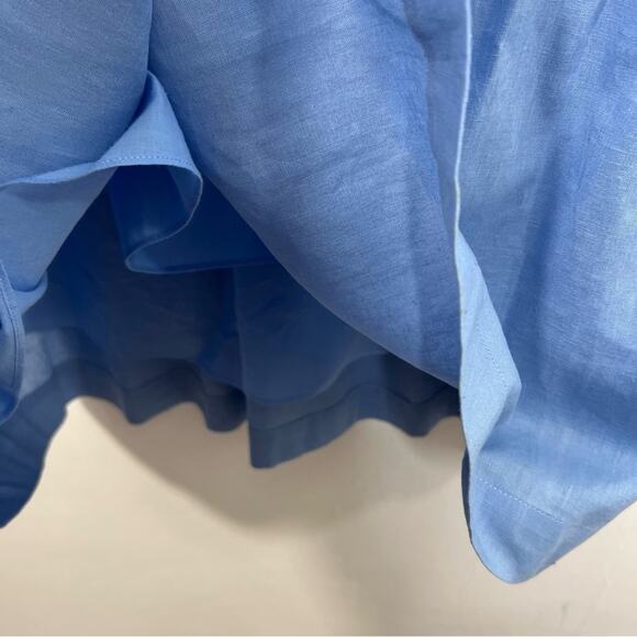 Sea Tiered Waverly Flutter Sleeves Ruffle Trim Carolina Blue Dress Size 8 - Picture 11 of 16